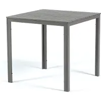 Idea New Garden Srl Quadratischer Außentisch 78x78 cm, Stahlstruktur und Holzeffekt-Tischplatte, moderner Stil für Garten oder Terrasse - GABRIEL - Beige