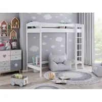 Need Sleep Loft Bed Etagenbett Hochbett Mit Treppe Kinderhochbett Hoch Bett Erwachsene Jugendliche Kinder, 190x90x180 weiß
