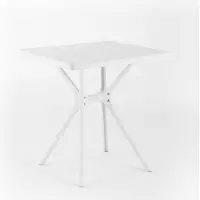 Idea New Garden Srl Außentisch aus Polypropylen mit Glasfaser, quadratisch, 70 x 70 cm, robust und widerstandsfähig, ideal für Garten, Terrasse, Bar LUCAS - Weiß