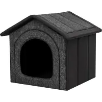 Sellbee Hundehütte Hundeecke Ruhebereich Zwinger Tierheim Hundezwinger Haustierhütte Haustierzwinger - 38 x 32 x 38 cm [Größe: R1] - Schwarz Ökoleinen + Schwarz Oxford