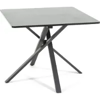 Idea New Garden Srl Quadratischer Tisch 90x90 cm, Metallkreuzbeine, Laminatplatte, Esstisch für 4 Personen, X-Beine, moderner Stil–Carlo–Granit