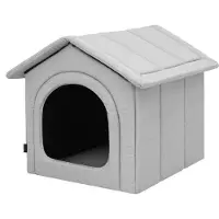 Sellbee Hundehütte Hundeecke Ruhebereich Zwinger Tierheim Hundezwinger Haustierhütte Haustierzwinger - 60 x 55 x 60 cm [Größe: R4] - Asche Ökoleinen