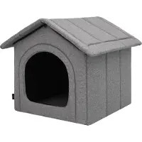 Sellbee Hundehütte Hundeecke Ruhebereich Zwinger Tierheim Hundezwinger Haustierhütte Haustierzwinger - 38 x 32 x 38 cm [Größe: R1] - Graphit Ökoleinen
