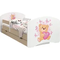 BDW Kinderbett, Doppelseitiges mit Schublade, Teddybär in der Liebe, 140/70