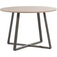 Idea New Garden Srl Runder Tisch 110 cm aus Melamin mit lackiertem Metallgestell – modernes und elegantes Design für Küche, Esszimmer und Büro – DAMIANO – Holz