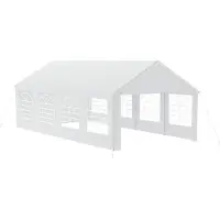 JOIEYOU Pavillon Partyzelt 4x8 m mit Abnehmbaren Seitenwänden Wasserdicht Stabil Winterfest Sonnenschutz Gartenpavillon Party Zelt Gartenzelt, Weiß