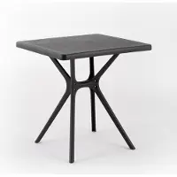 Idea New Garden Srl Außentisch aus Polypropylen mit Glasfaser, quadratisch, 80 x 80 cm, robust und widerstandsfähig, ideal für Garten, Terrasse, Bar LUCAS - Schwarz