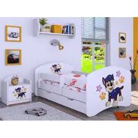 BDW Kinderbett Super Hunde, Babybett Kinderzimmer, Weiß (Motiv 5), 190 x 90 cm