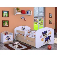 BDW Kinderbett Super Hunde, Babybett Kinderzimmer, Leichte Birne (Motiv 5), 140 x 70 cm