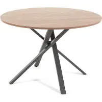 Idea New Garden Srl Runder Tisch Ø110 cm mit melaminbeschichteter und gekreuztem Metallgestell – modernes, stabiles und vielseitiges Design für Küche, Esszimmer und Büro – CARLO – Holzoptik