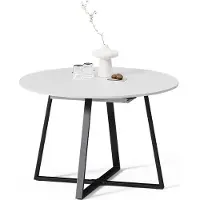 Livinity Esstisch Firenze, 120 x 120 cm ausziehbar, Weiß/Schwarz/Schwarz