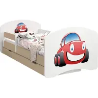 BDW Kinderbett, Doppelseitiges mit Schublade, Auto, 140/70