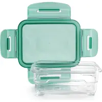 Ibili -Tritan hermetischer Bräter für Lebensmittel, Kunststoff, rechteckig, transparent/grün