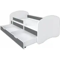 BDW , Kinderbett Jugendbett mit Schublade & Matratze, Grau, 140x70