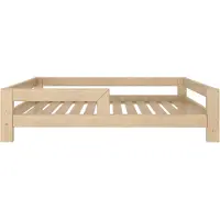 Need Sleep Kinderbett 90x160 cm aus Massivholz – niedriges Montessori Bett mit Rausfallschutz, natur