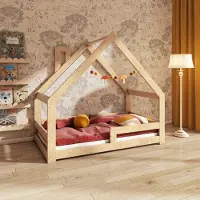 Need Sleep NeeSleep Hausbett 70x140 cm mit Rausfallschutz und Schornstein Symmetrisch