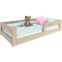 Need Sleep Kinderbett Bodenbett 70x140 cm mit Rausfallschutz aus Fichtenholz