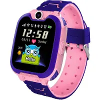 Nikcorp Wasserdichte pinke Kinder-Smartwatch mit GPS und Schulmodus