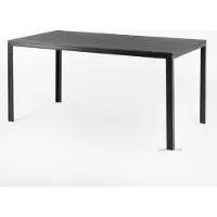 Idea New Garden Srl Rechteckiger Außentisch 156x78 cm, Stahlstruktur und Holzeffekt-Lamellen, 6 Plätze, moderner Stil für Garten oder Terrasse - THOMAS - Schwarz