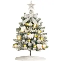 Sonstige Verlage Künstlicher Weihnachtsbaum 60cm LED Beleuchtung & Kugeln Mini Tannenbaum