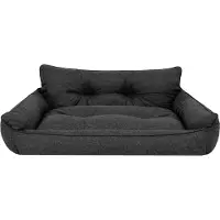 Sellbee Hundebett Haustierbett Hundeliege Gesteppt Hundekissen Bett Sofa Hundematratze Tierbett Hundesofa Matratze - Joker Gesteppt - 106 x 80 cm [Größe: XXL] - Schwarz Ökoleinen