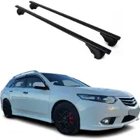 Omtec Dachquerträger für Honda Accord Tourer, Baujahr 2003-2008, aus schwarzem Metall