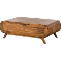 MASSIVMOEBEL24.DE MASSIVMOEBEL24 Couchtisch Sheesham 120x70x40 hellbraun lackiert MAILAND #135