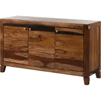 MASSIVMOEBEL24.DE MASSIVMOEBEL24 Sideboard Sheesham 140x45x80 dunkelbraun lackiert ANCONA #221