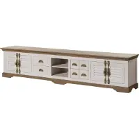MASSIVMOEBEL24.DE MASSIVMOEBEL24 TV-Board Mango 260x45x55 weiß lackiert TOULOUSE #118