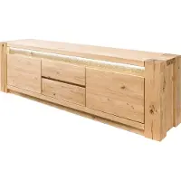 MASSIVMOEBEL24.DE MASSIVMOEBEL24 TV-Board Wildeiche 173x40x53 beige geölt KENT #210