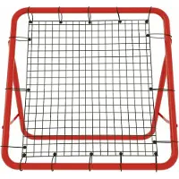 UISEBRT Fußball Rebounder Kickback Rückprallwand Netz für Übungen Fußballschuss 100 x 100 x 65 cm Rot