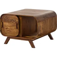 MASSIVMOEBEL24.DE MASSIVMOEBEL24 Couchtisch Sheesham 70x70x50 hellbraun lackiert MAILAND #133