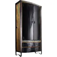 MASSIVMOEBEL24.DE MASSIVMOEBEL24 Schrank Altholz 90x43x180 mehrfarbig lackiert INDUSTRIAL #07