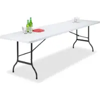BDW Gartentisch Klapptisch Klappbar 240x75 cm mit Tragegriff aus Kunststoff