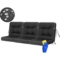 Sellbee Bjird Schaukelkissen Venus Bankkissen Gardenkissen Schaukelauflagen Bankauflagen Auflagen Kissen Hollywoodschaukel Schaukel Bank - Venus - 150 cm - Schwarz