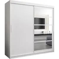 Minio , Kleiderschrank "Roma 1", Schiebetürenschrank, 200cm, Weiße Farbe