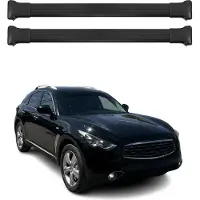 Omtec Dachträger Grundtäger für Infiniti FX 2003-2008 75kg Aluminium Schwarz 2 tlg