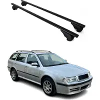 Omac Dachträger Grundtäger für Skoda Octavia mk1 Kombi 1998-2004 75kg Schwarz Metall