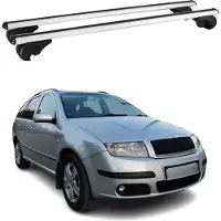 Omtec Dachträger Grundtäger für Skoda Fabia mk1 Kombi 1999-2007 75kg Alu Silber 2 tlg