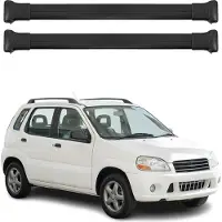 Omac Dachträger Grundtäger für Suzuki Ignis mk1 2000-2008 5-Tür 75kg Alu Schwarz 2x