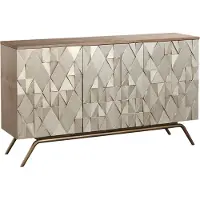 FURNLUX Anrichte Stilig Gold Und Bronze 150cm / Hauptfarbe: Gelb / Abmessungen: 150 x 86 x 40 cm