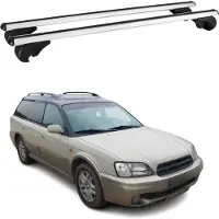 Omtec Dachträger Grundtäger für Subaru Outback 1995-2003 75kg Aluminium Silber 2 tlg