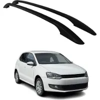 Omtec Aluminium Dachreling Relingträger für VW Polo 2009-2017 Schwarz 2tlg