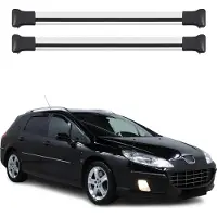 Omac Dachträger Grundtäger für Peugeot 407 Kombi 2004-2011 75kg Alu Silber 2 tlg