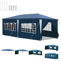 Yakimz Pavillon Garten mit abnehmbaren mit Spiralschläuchen und großen Fenstern Seitenteilen tragbares wasserdichtes Zelt Partyzelt, Gartenpavillon,3 x 3 m / 3 x 6m
