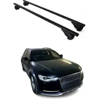 Omtec Dachträger Grundtäger für Audi A6 C7 Allroad 2012-2018 75kg Metall Schwarz 2 tlg