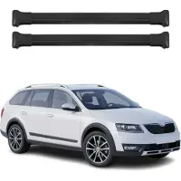 Omac Dachträger Grundtäger für Skoda Octavia Scout mk3 Kombi 2013-2020 Alu Schwarz 2x