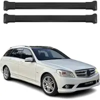 Omtec Dachträger für Mercedes C Klasse S204 T-Model 2007-2014 75kg Alu Schwarz 2x