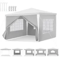 Yakimz 3 x 3 m / 3 x 6m Garten Pavillon mit Seitenteilen wasserdichtes Zelt mit Spiralschläuchen und großen Fenstern, für Party Hochzeiten Camping