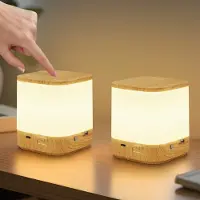 ZMH Tischlampe Kabellos 2er LED Nachtlicht Touch Dimmbar Akku 3600mAH USB Aufladbar Nachttischlampe mit 3 Farbtemperaturen Timing Funktion
